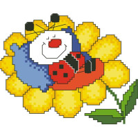 К529 БОЖА КОРІВКА Канва з малюнком для вишивання хрестом