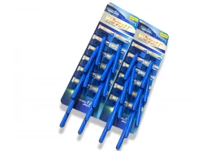 Станки для гоління одноразові пластмасові сині WETELL Comfort  24шт/11см