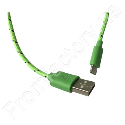 Кабель Lightning/USB 1м тканевой салатовый