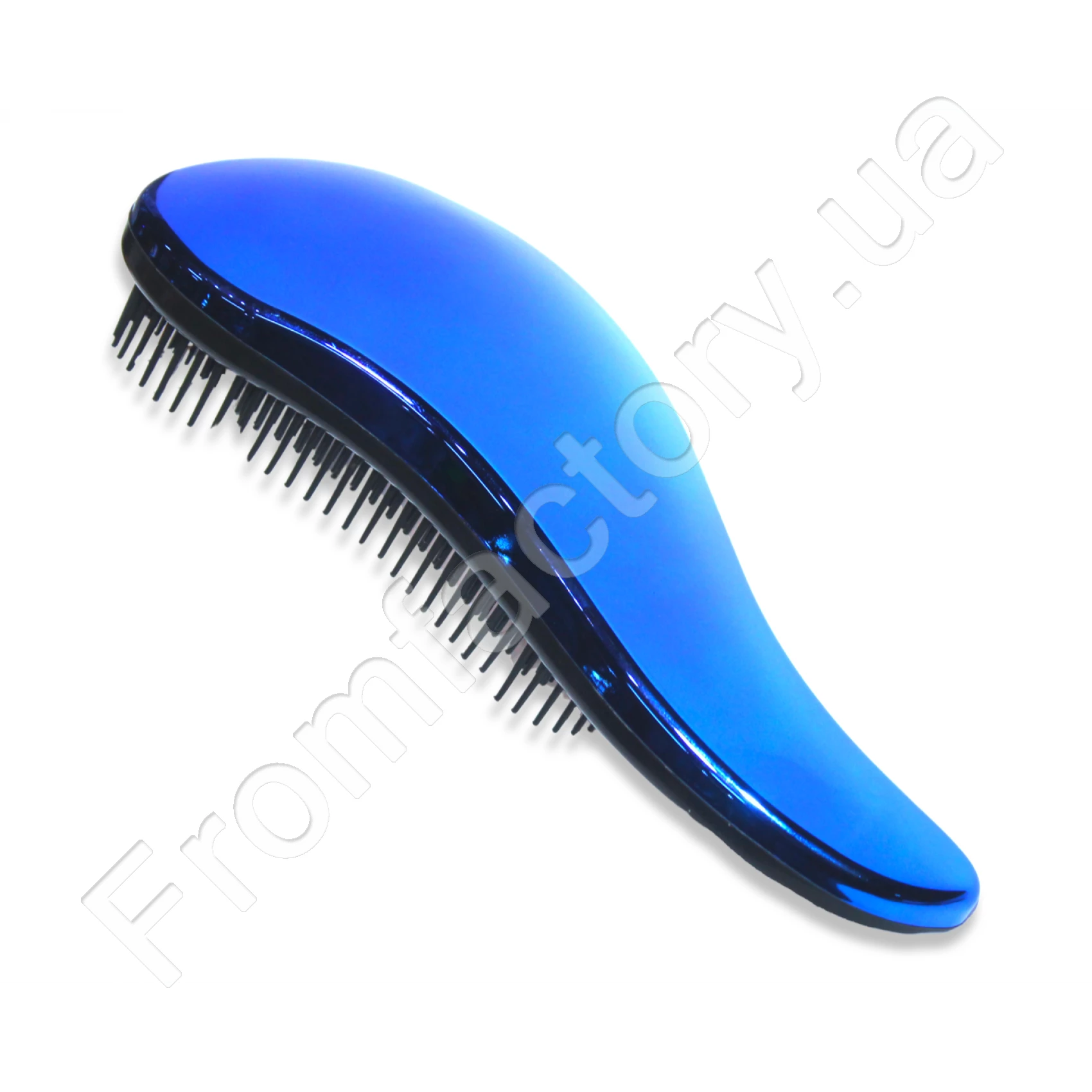Расческа/массажка для волос большая с мягкими зубчиками блестящая 19см