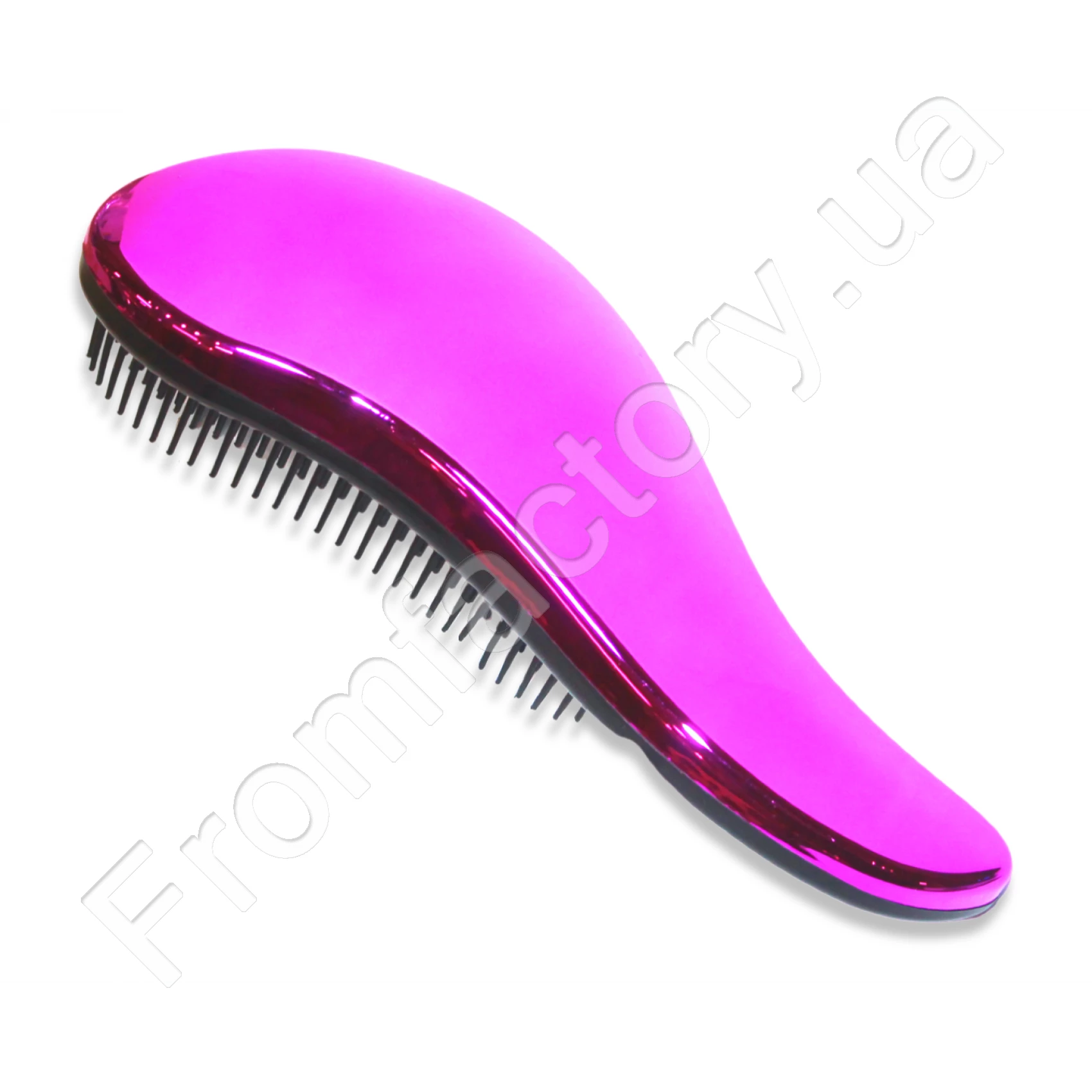 Расческа/массажка для волос большая с мягкими зубчиками блестящая 19см
