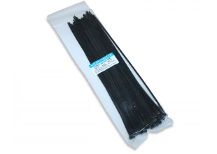 Стяжка/Хомут для кабеля пластиковый черный 3.6х300мм/100шт