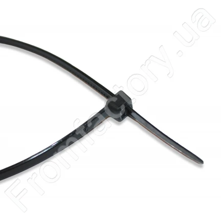 Стяжка/Хомут для кабеля пластиковый черный 3.6х200мм/100шт
