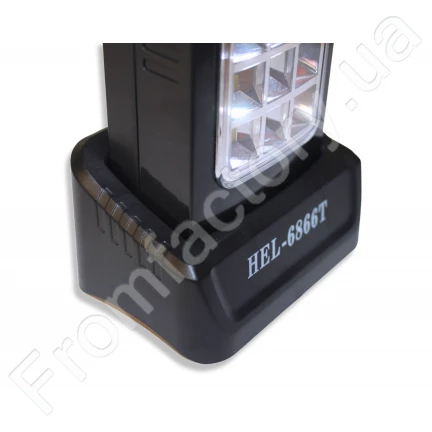 Ліхтар HEL-6866 прожекторний із сонячною панеллю 5 режимів освітлення PowerBank/USB/42см/7см