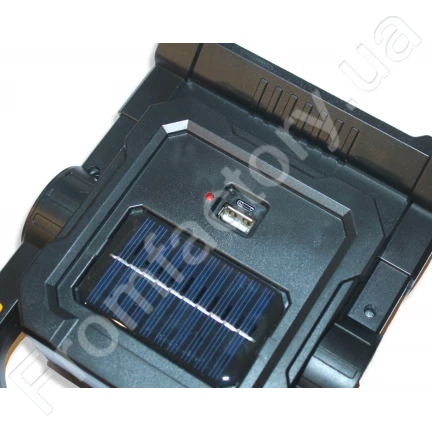 Фонарик HC-7078-C светодиодный ручной переносной строительный с аккумулятором на солнечной батарее PowerBank  USB/19см/14см