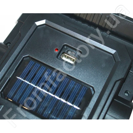 Фонарик HC-7078-C светодиодный ручной переносной строительный с аккумулятором на солнечной батарее PowerBank  USB/19см/14см