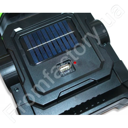 Фонарик HC-7078-D светодиодный ручной переносной строительный с аккумулятором на солнечной батарее PowerBank USB/19см/14см
