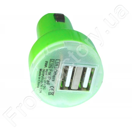 Зарядка автомобільна у прикурювач 2 USB/2.1A/1A