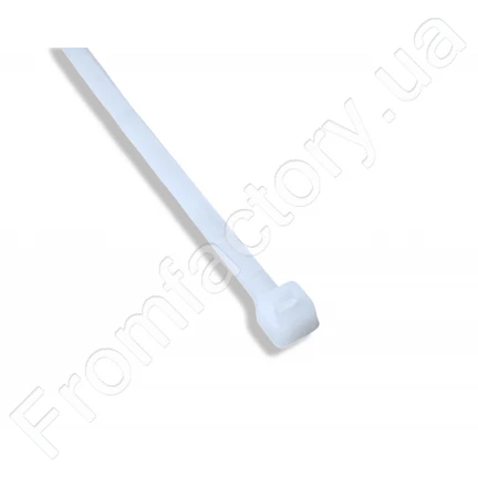 Стяжка/Хомут для кабелю пластиковий білий 3.6х250мм/100шт