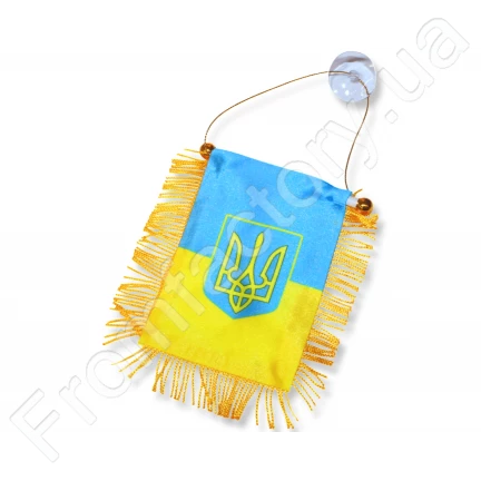 Флажок на присоске с бахромой UKRAINE 12х8см