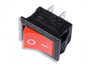 Перемикач клавішний KSD1 2-х контактний червоний 13мм/20мм