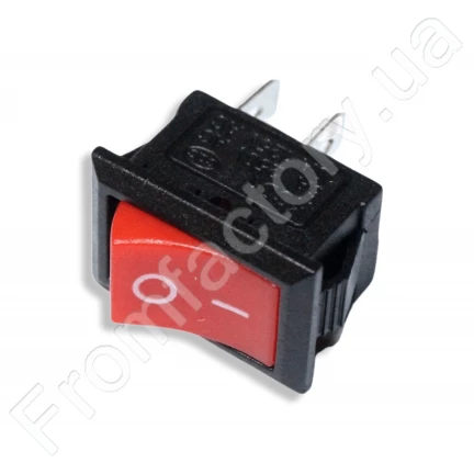 Переключатель клавишный KSD1 2-х контактный красный 13мм/20мм