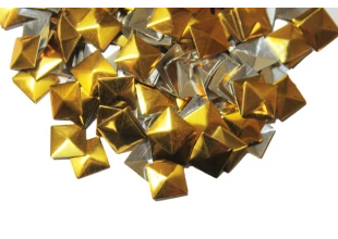 Паєтки металеві золотисті на термооснові квадрат 100шт/10мм