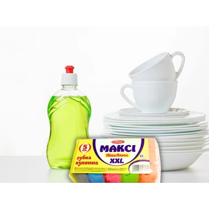 Мочалка для посуду Максі XXL Піна Плюс 5шт