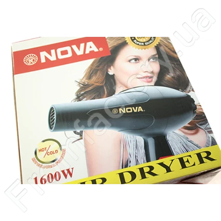 Фен для волос с насадкой 2 режима нагрева и скорости NOVA NV-2805 /1600W/23см/21см