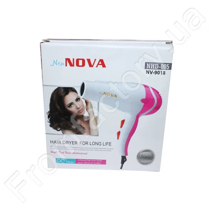 Фен для волосся 2 режими нагрівання та швидкості NOVA NV-9018 /1500W/21см/20см