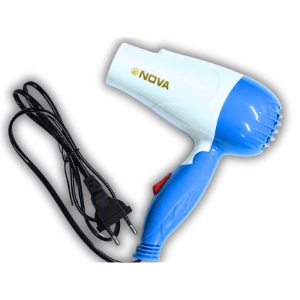 Фен дорожный раскладной для волос NOVA NV-1290/1000W/16см/18см
