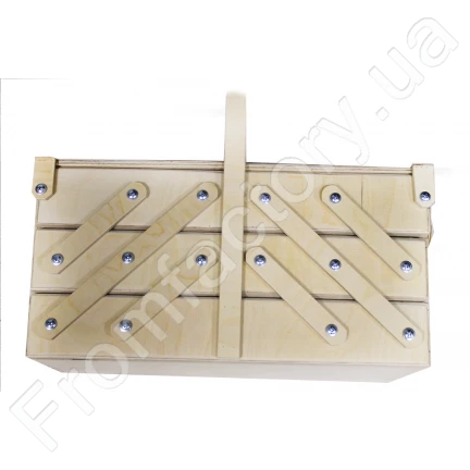 Скринька/органайзер дерев'яний з розкладним механізмом 5 відділень/36х20х18см