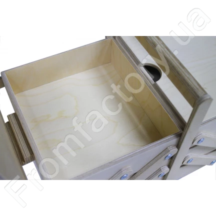 Скринька/органайзер дерев'яний з розкладним механізмом 5 відділень/36х20х18см