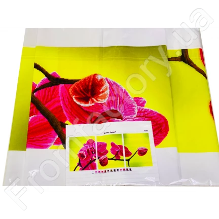 Схема для вышивания бисером на габардине Орхидея триптих 40х30см