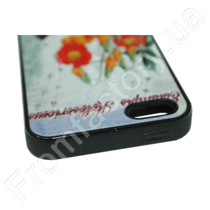 Чехол на заднюю панель/Flower/Apple Iphone/резиновый/5/5s/SE