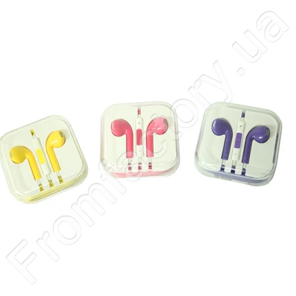 Наушники EarPods с пультом дистанционного управления и микрофоном цветные
