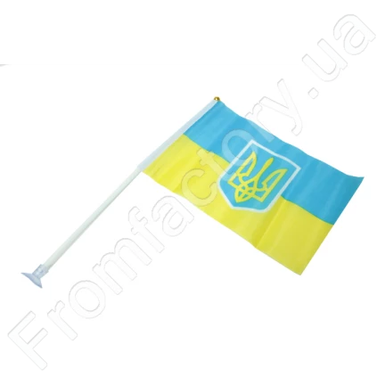 Флажок на присоске двусторонний UKRAINE 14х21см