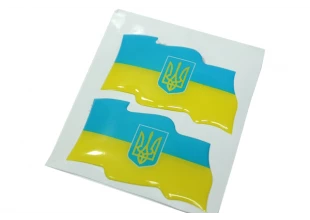 Наклейка рельєфна Flag UKRAINE 8х4см/2шт
