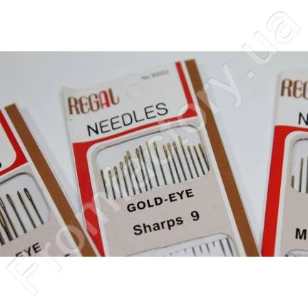 Иголки для ручного шитья с тоненькими ушками GOLD – EYE Sharps 9/20игл