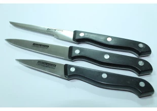 Ножі кухонні із чорною рукояттю набір 3шт